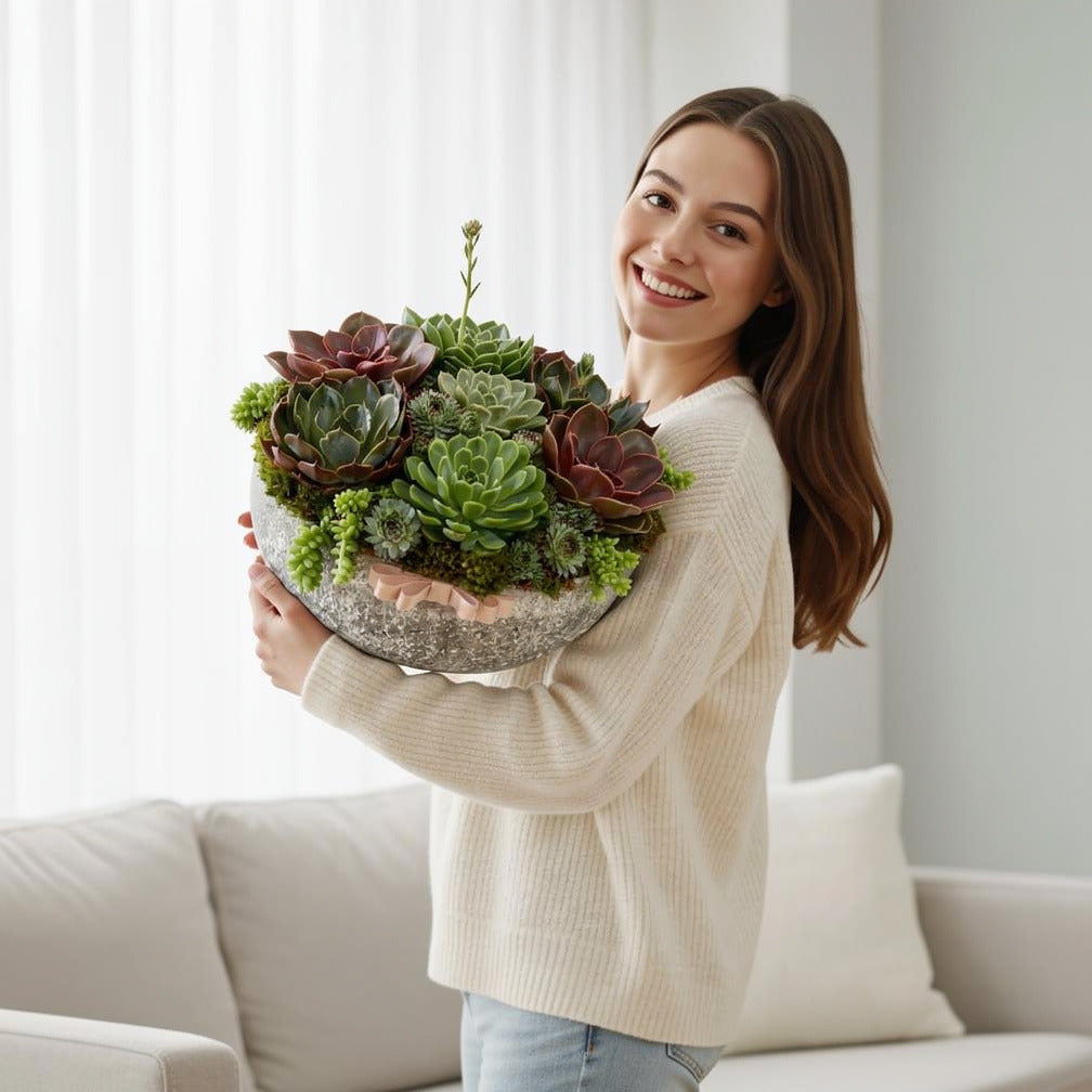 Lush Jungle Pot held by a model, view 1