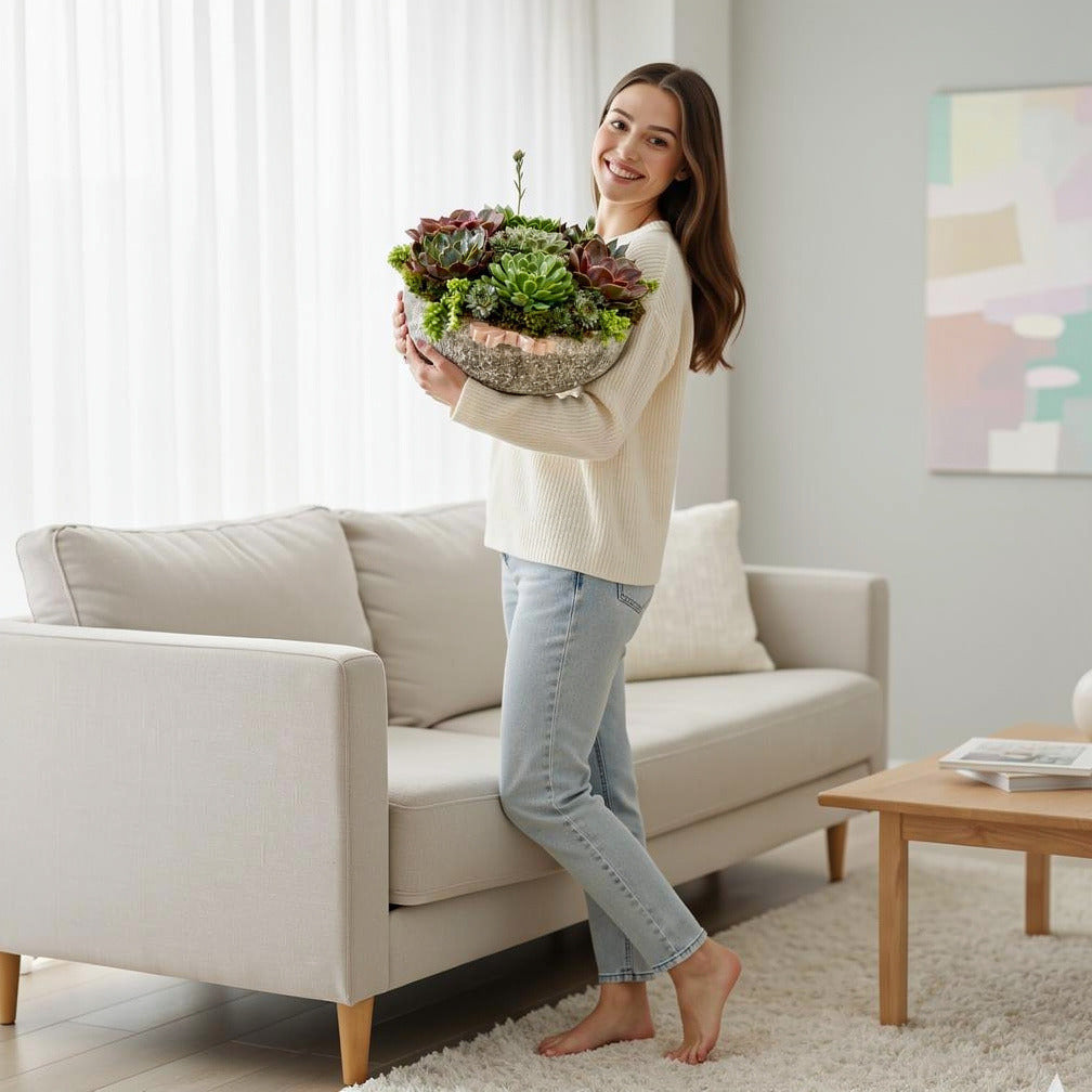 Lush Jungle Pot held by a model, view 2