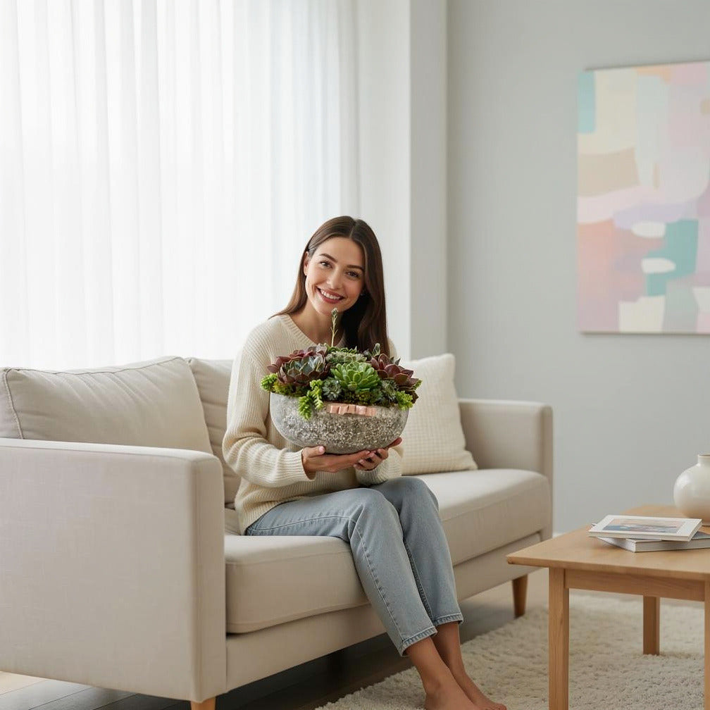 Lush Jungle Pot held by a model, view 3