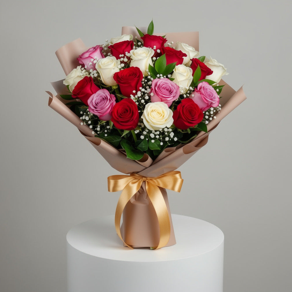 Mixed Roses Happiness Bouquet