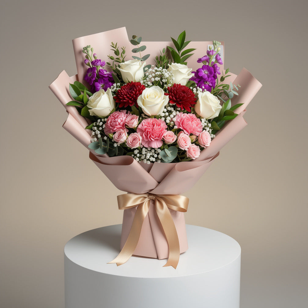 Mother’s Day Mixed Pastel & Classic Rose Bouquet