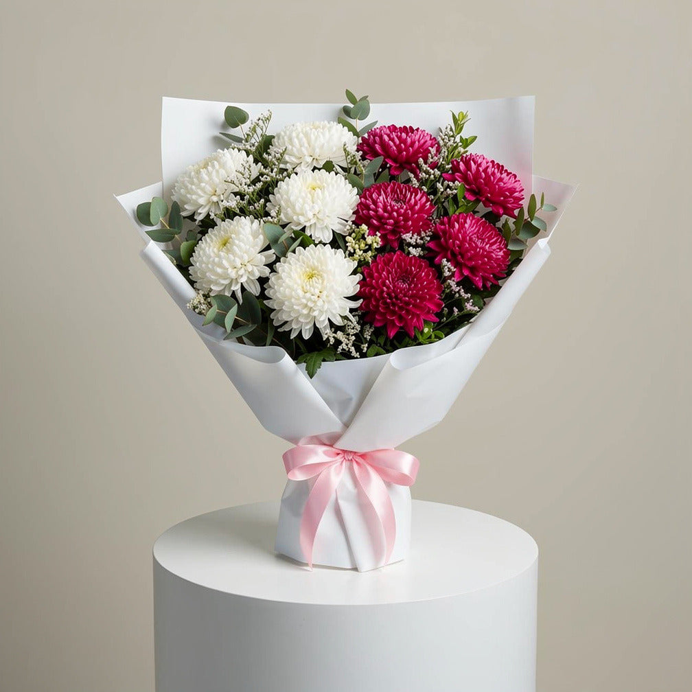 Mother’s Day Pink & White Chrysanthemum Bouquet