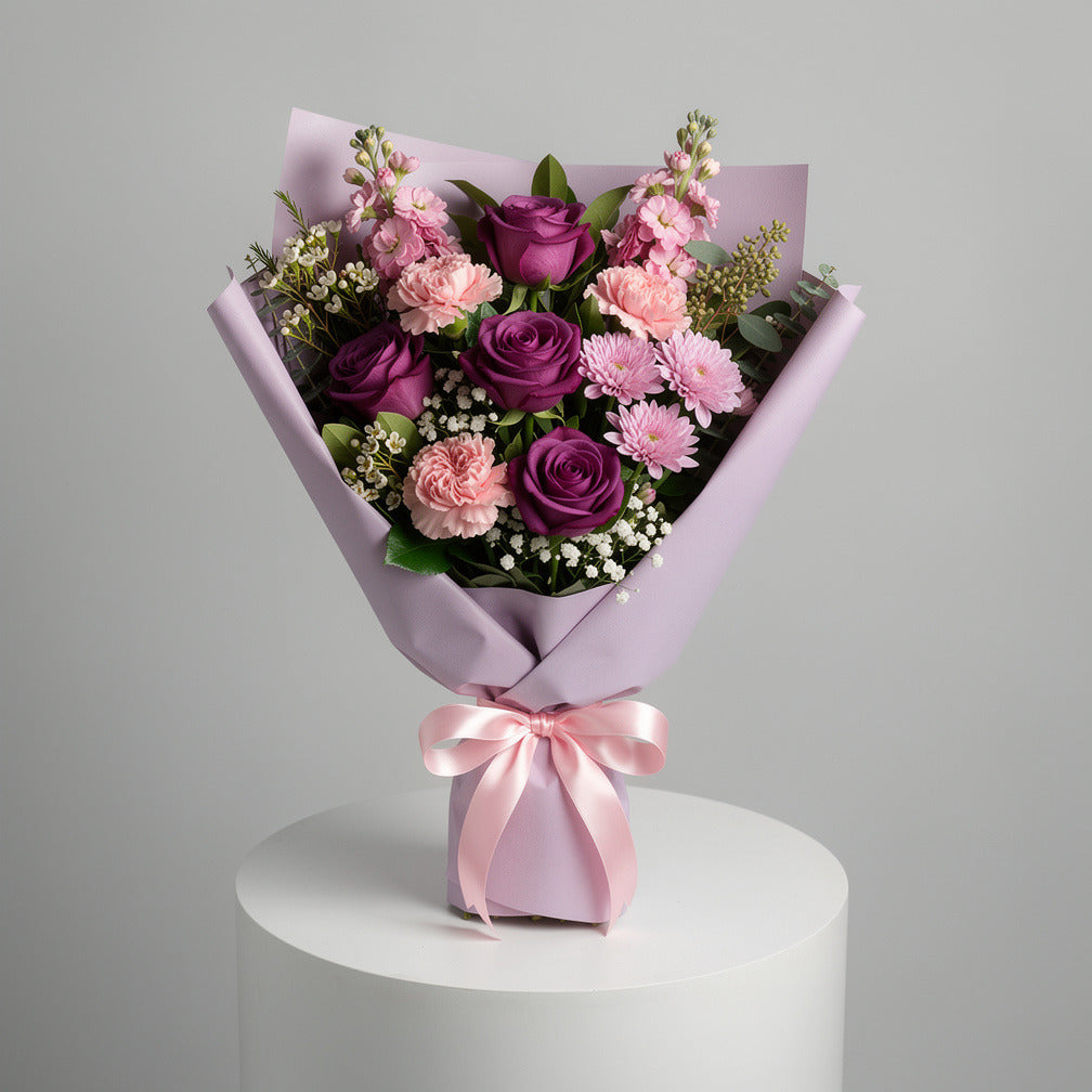 Mother’s Day Royal Purple & Pink Mixed Bouquet