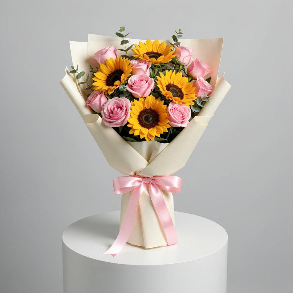Mother’s Day Sunshine Pink Rose Bouquet