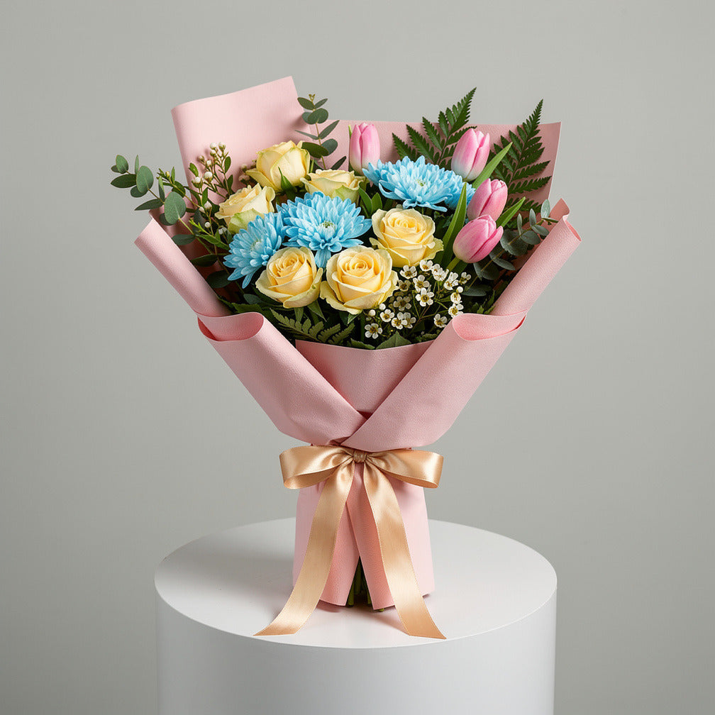 Mother’s Day Vibrant Tulip & Rose Mixed Bouquet