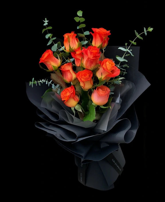 Orange Rose Hand Bouquet