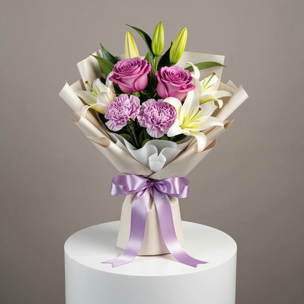 Purple & White Elegance Graduation Bouquet
