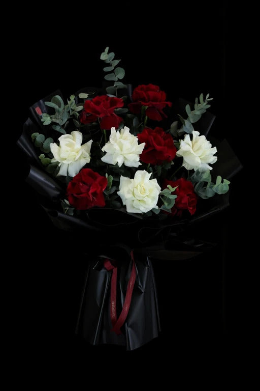 Red and White Rose Bouquet