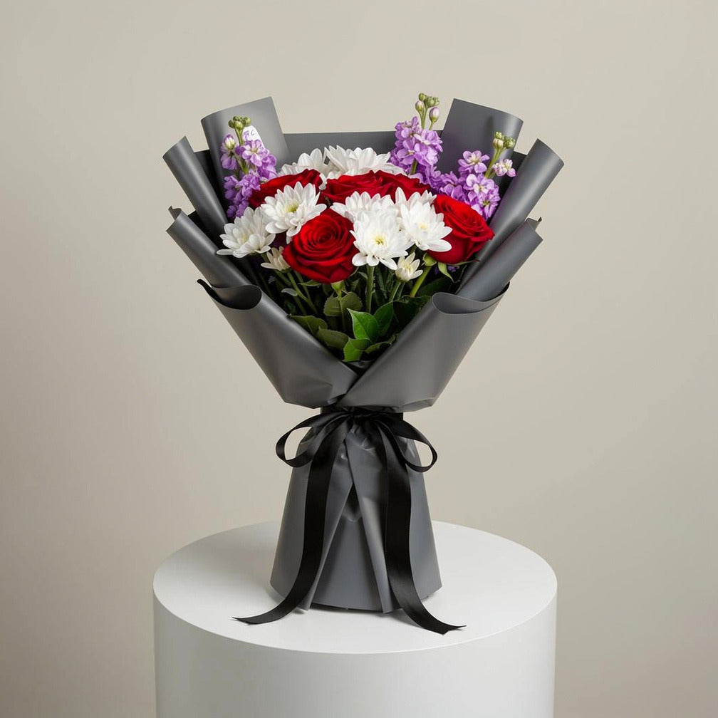 Red Roses & Chrysanthemum Bouquet