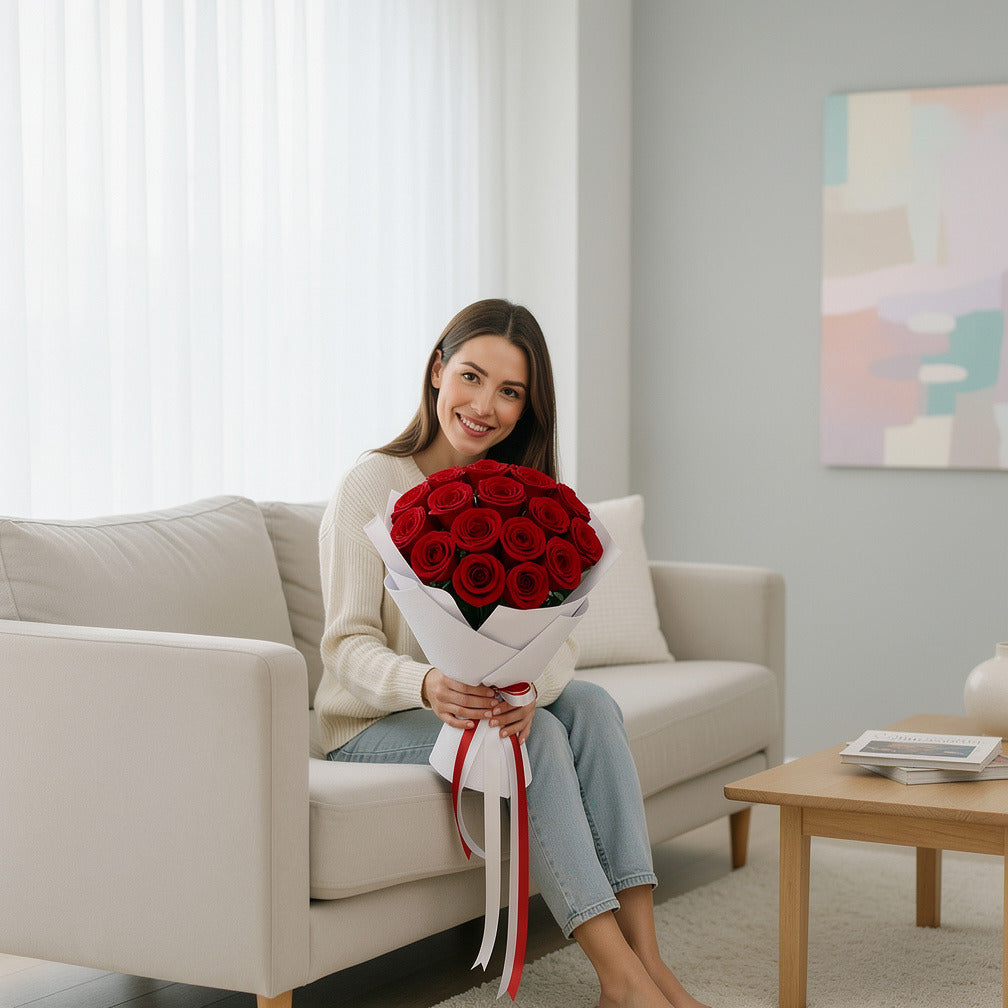Romantic Message Cake Combo held by a model, view 3
