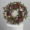 Rustic Charm Red & Green Christmas Wreath