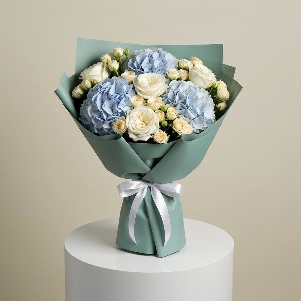 Teacher’s Day Ocean Breeze Hydrangea & Rose Bouquet