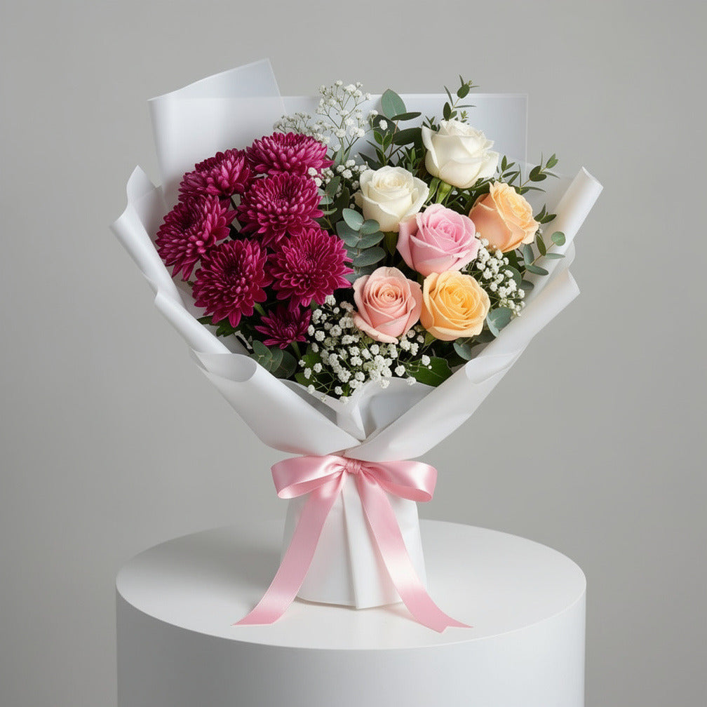 Teacher’s Day Pastel Rose & Chrysanthemum Bouquet