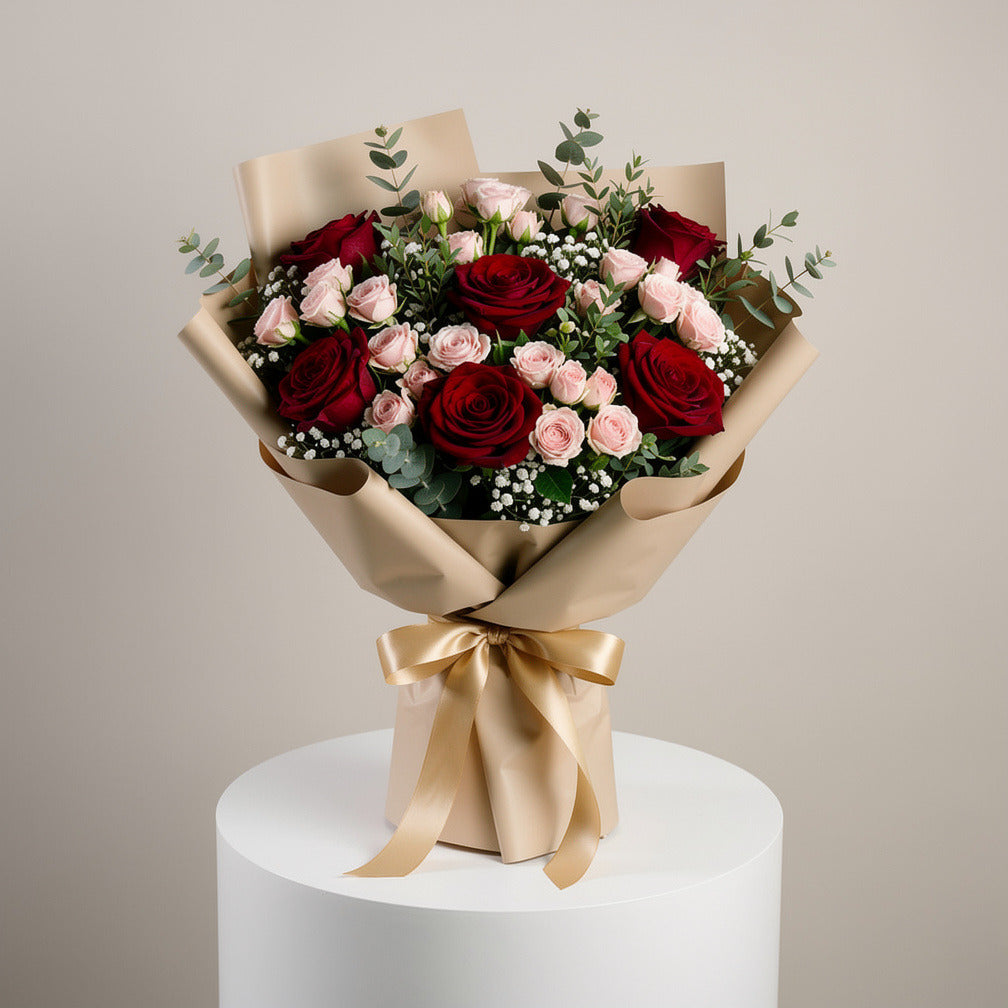 Teacher’s Day Red & Pink Rose Elegance Bouquet