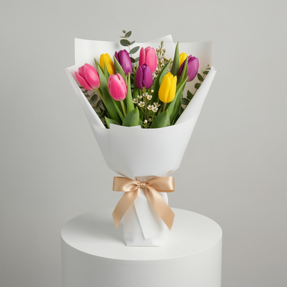 Teacher’s Day Tulip Trio Elegance Bouquet