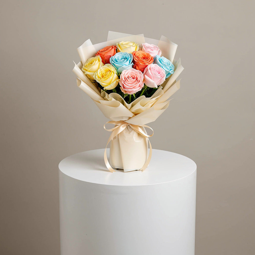 Vibrant Success Mixed Roses Bouquet