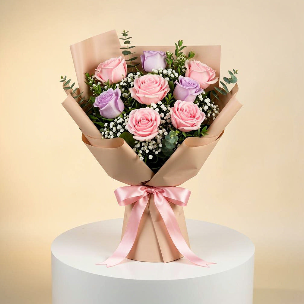 Women’s Day Pink & Purple Rose Elegance Bouquet