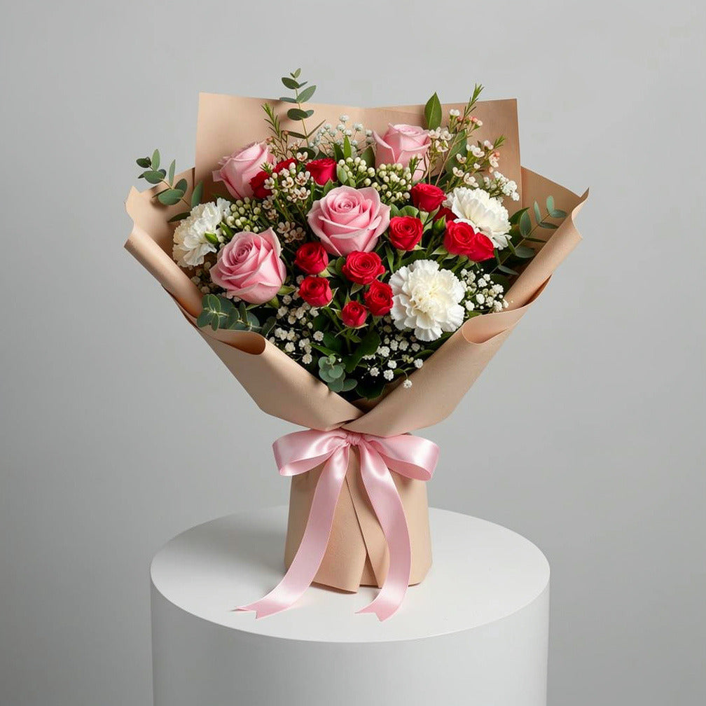 Women’s Day Pink & Red Mixed Rose Bouquet