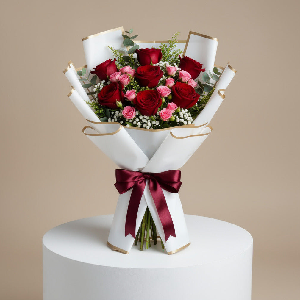 Women’s Day Red & Pink Rose Celebration Bouquet
